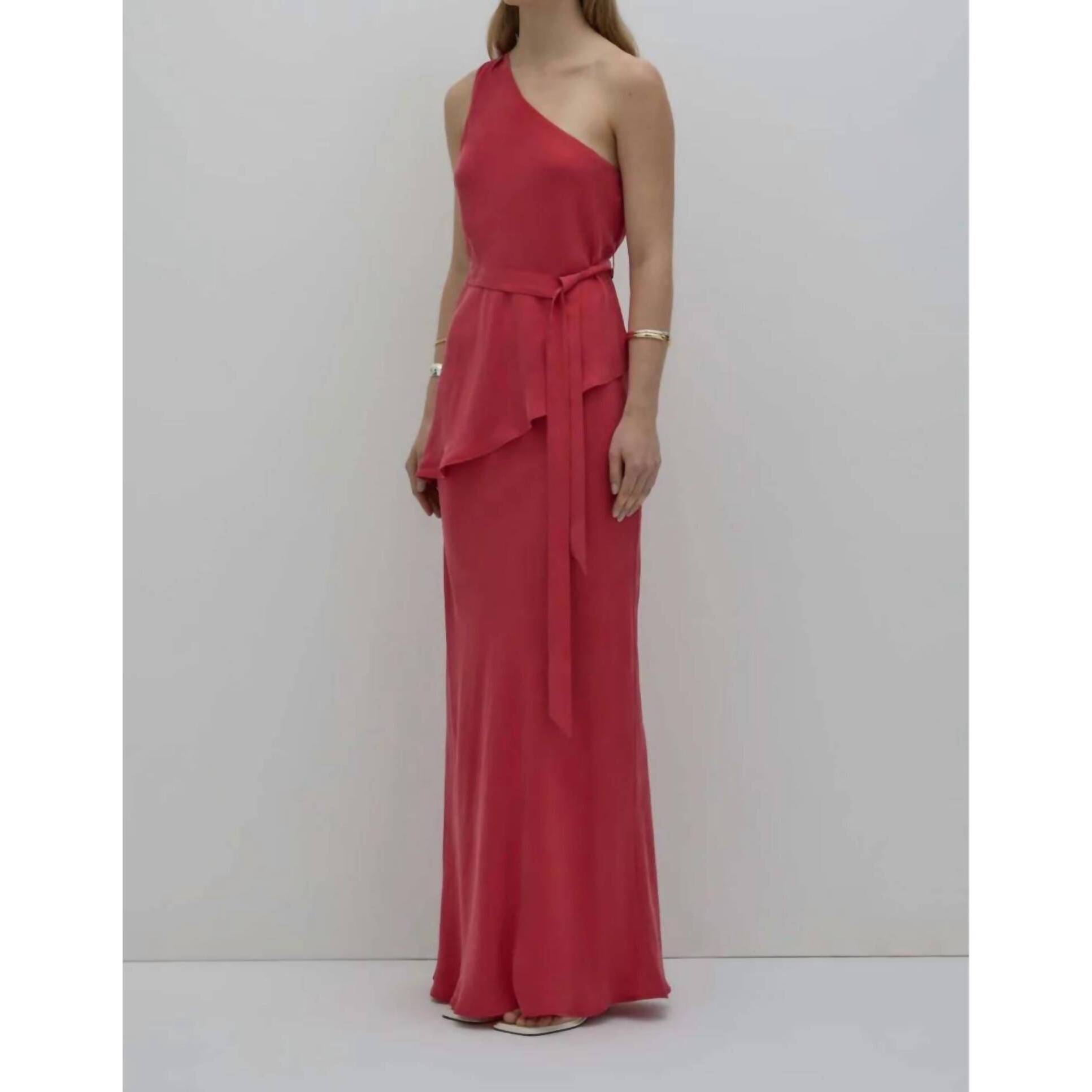 New Nude Lucy Amaya Cupro Maxi Skirt In Red